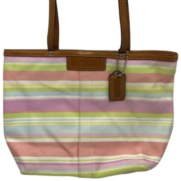 COACH M Size Multicolor Fabric Shoppers Tote - Picture 1 of 13